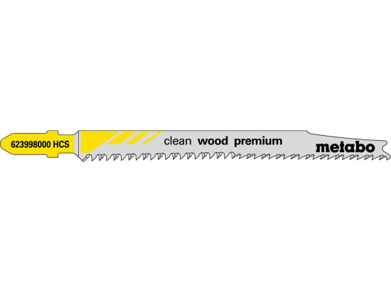 5 plátků pro přímočaré pily "clean wood premium" 93/ 2,2 mm, HCS