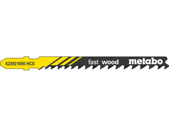 5 plátků pro přímočaré pily "fast wood" 74/ 4,0-5,2 mm, progresivní, HCS, s ponorným hrotem