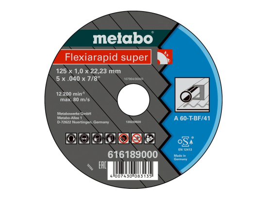 Flexiarapid super 125x1,0x22,23 ocel, řezný kotouč, přímé provedení