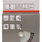 Kotoučový drátěný kartáč, zvlněný drát, 70×0,3 mm, nerezová ocel