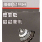 Kotoučový drátěný kartáč, zvlněný drát, 100×0,3 mm, nerezová ocel
